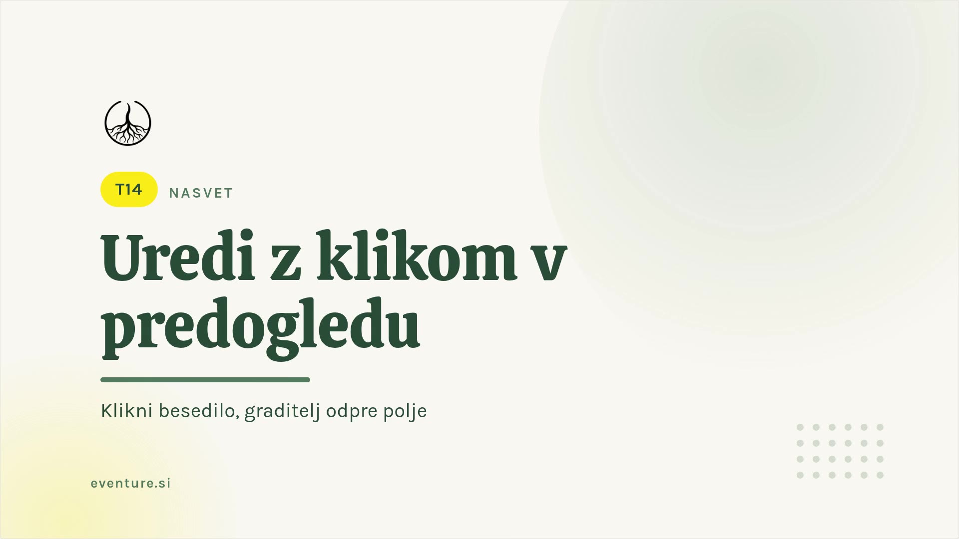 Savjet: uredi klikom u pregledu