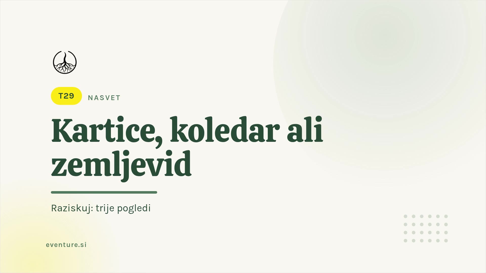 Nasvet: kartice, koledar ali zemljevid